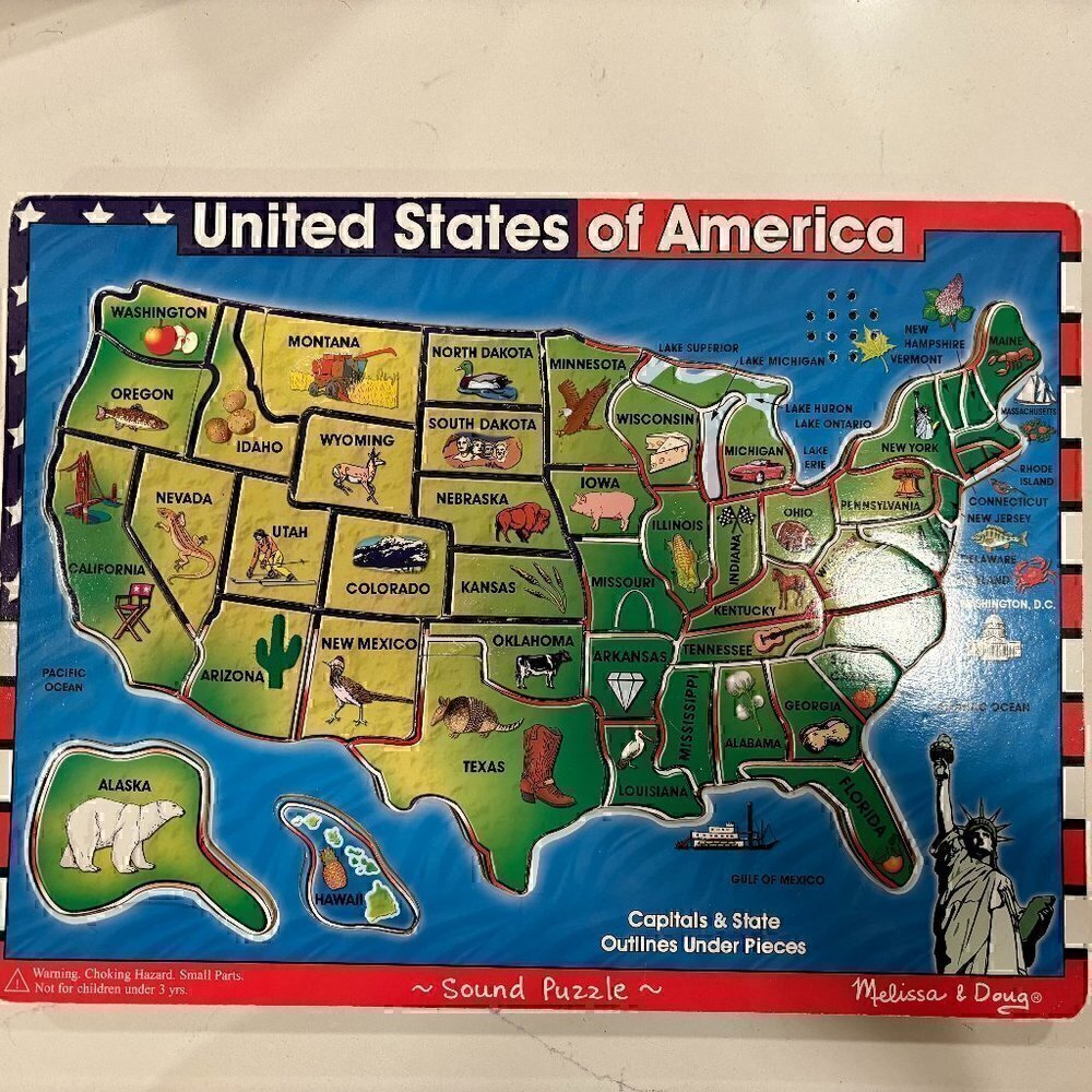 Melissa & Doug USA Map Sounds Wood Puzzle